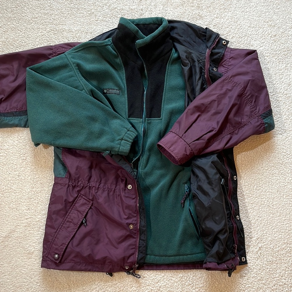 Vintage Columbia 2 in 1 Long’s Peak Nylon/Fleece Ski Jacket Set